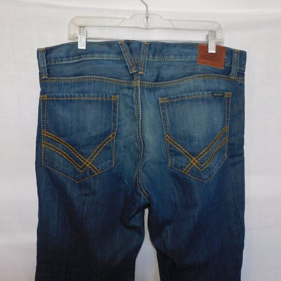 William Rast Mens 36 X 33 Keith Bootcut with Fit Dark Blue Jeans button Fly - Picture 11 of 12